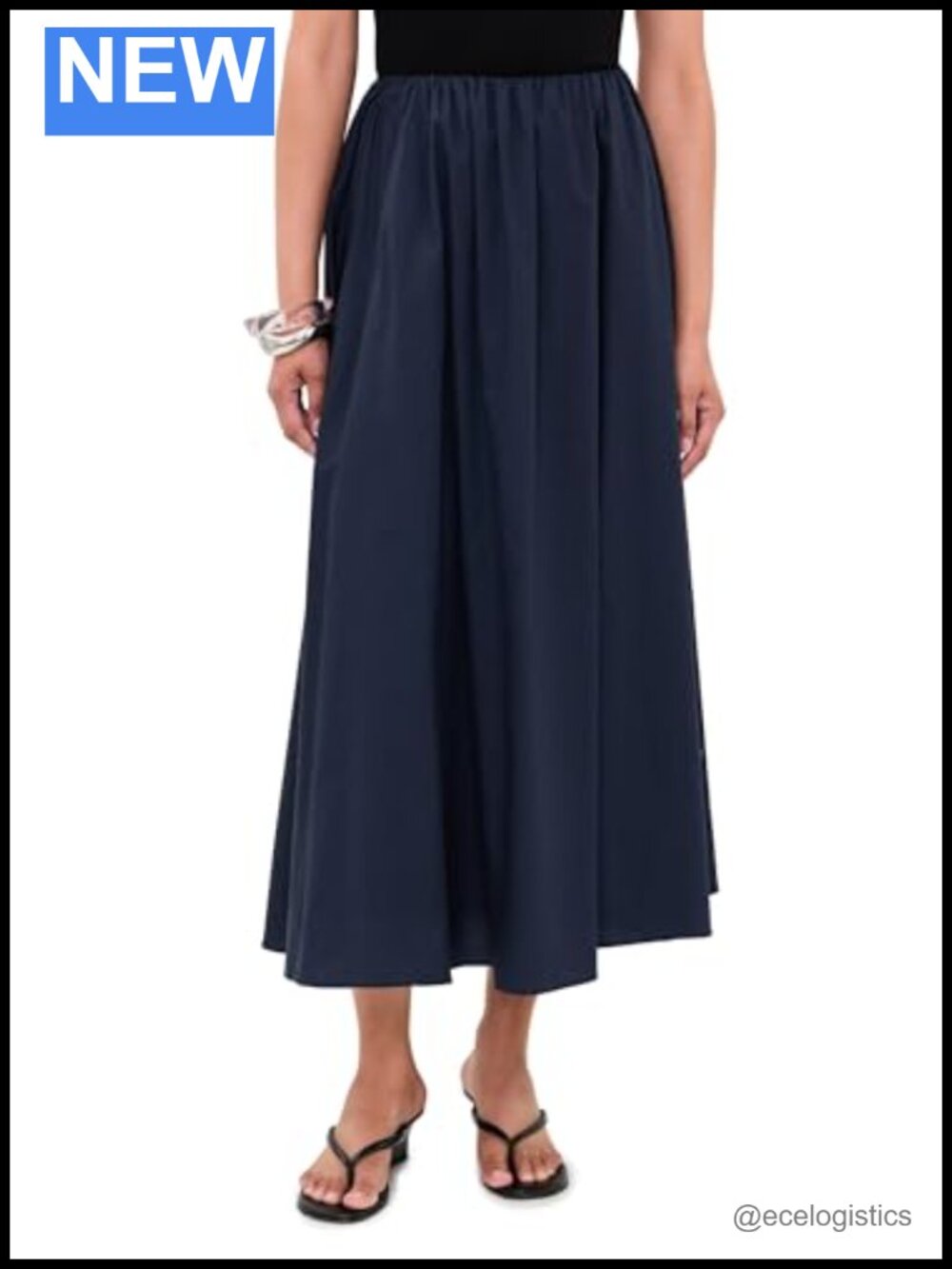 100% Cotton A-Line Maxi Skirt Relaxed Flowing Minimalist Work